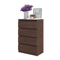 GABRIEL - Commode 4 Tiroirs - Table de Chevet Buffet - H92cm L60cm P33cm (Wengé)