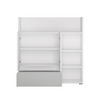 ALBI - Ensemble de Meubles de Chambre pour Jeunes - Blanc Matt / Gris Froid Brillant