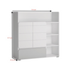 ALBI - Ensemble de Meubles de Chambre pour Jeunes - Blanc Matt / Gris Froid Brillant