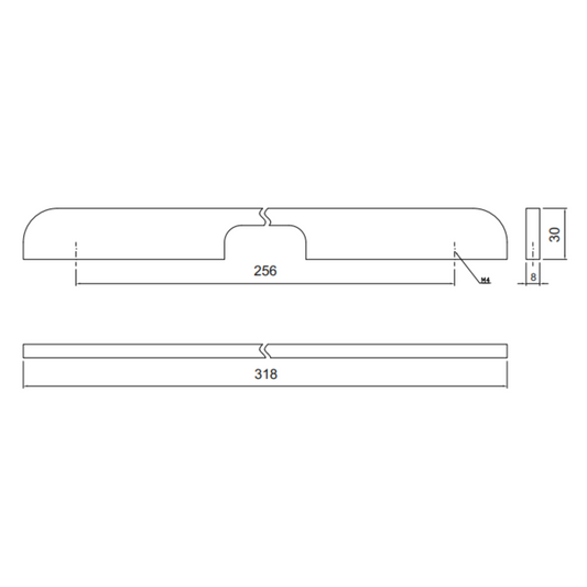 Poignée de meuble 256mm U084 - Chrome
