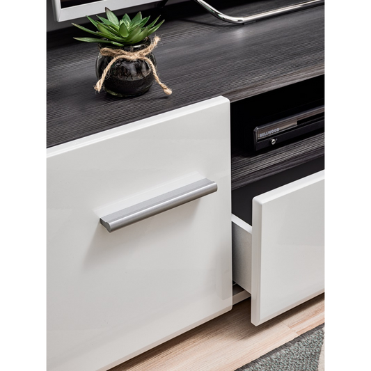 Unité Murale TV SOLIDO TWIN - Ensemble de Meubles TV / Ensemble de Meubles de Salon - Pin Norvégien / Blanc Brillant