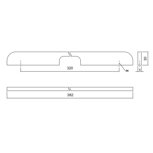 Poignée de meuble 320mm U084 - Chrome