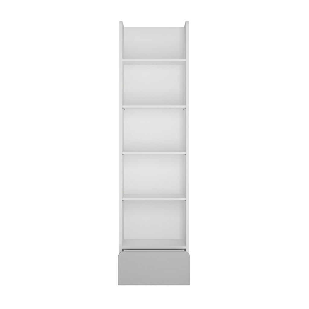 ALBI II - Ensemble de Meubles de Chambre pour Jeunes - Blanc Matt / Gris Froid Brillant