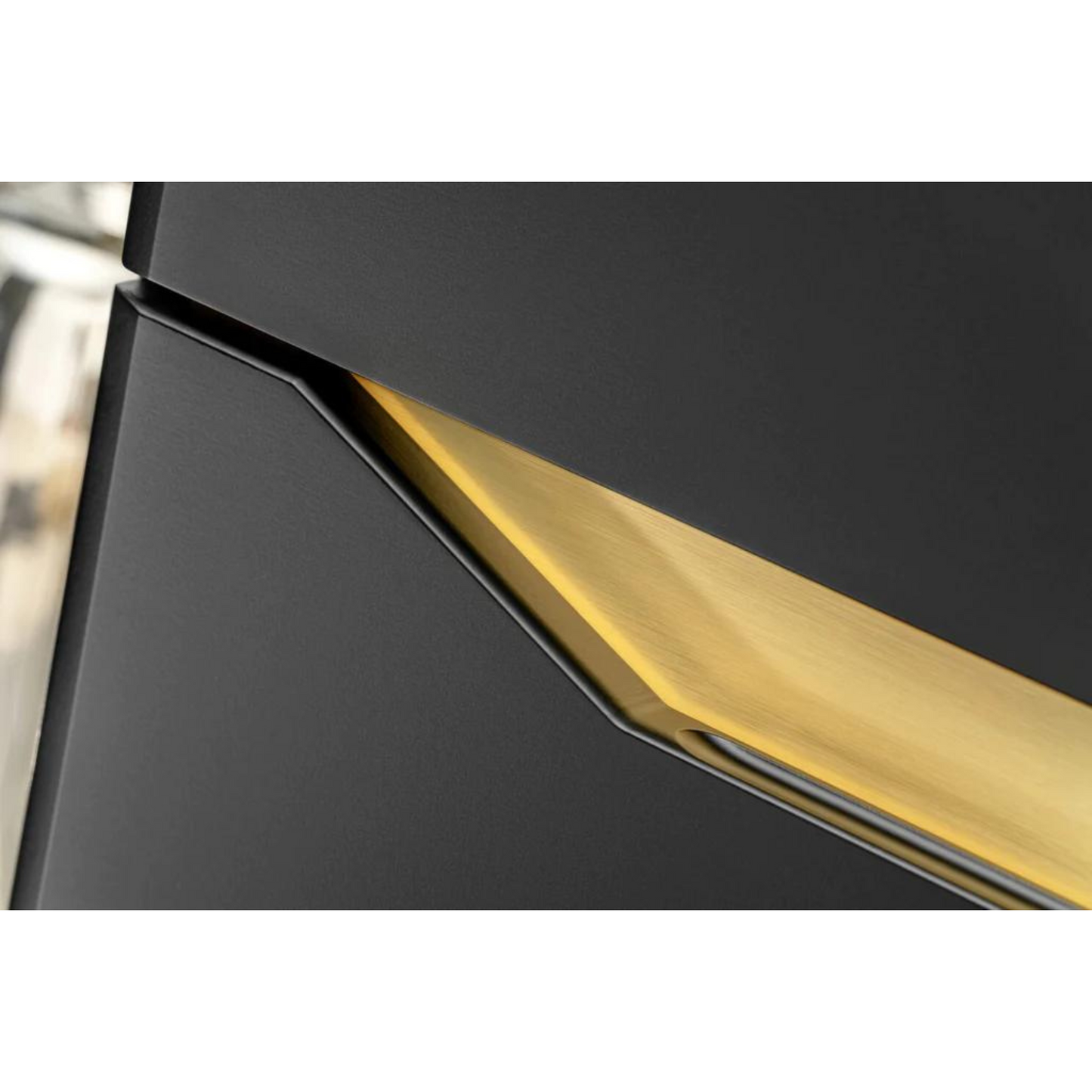 Unité Murale TV FAME - Ensemble de Meubles TV / Ensemble de Meubles de Salon - Noir / Or