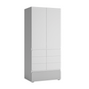 ALBI II - Ensemble de Meubles de Chambre pour Jeunes - Blanc Matt / Gris Froid Brillant