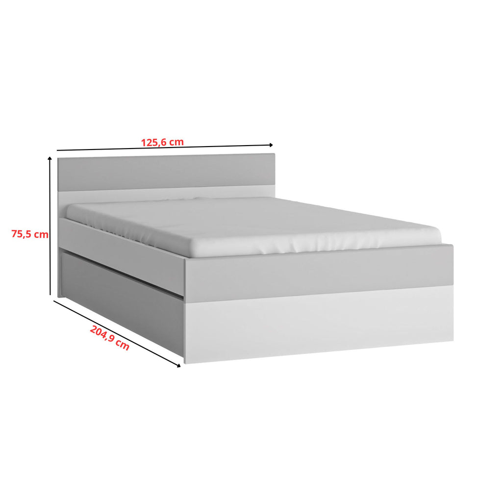 ALBI III - Ensemble de Meubles de Chambre pour Jeunes - Blanc Matt / Gris Froid Brillant