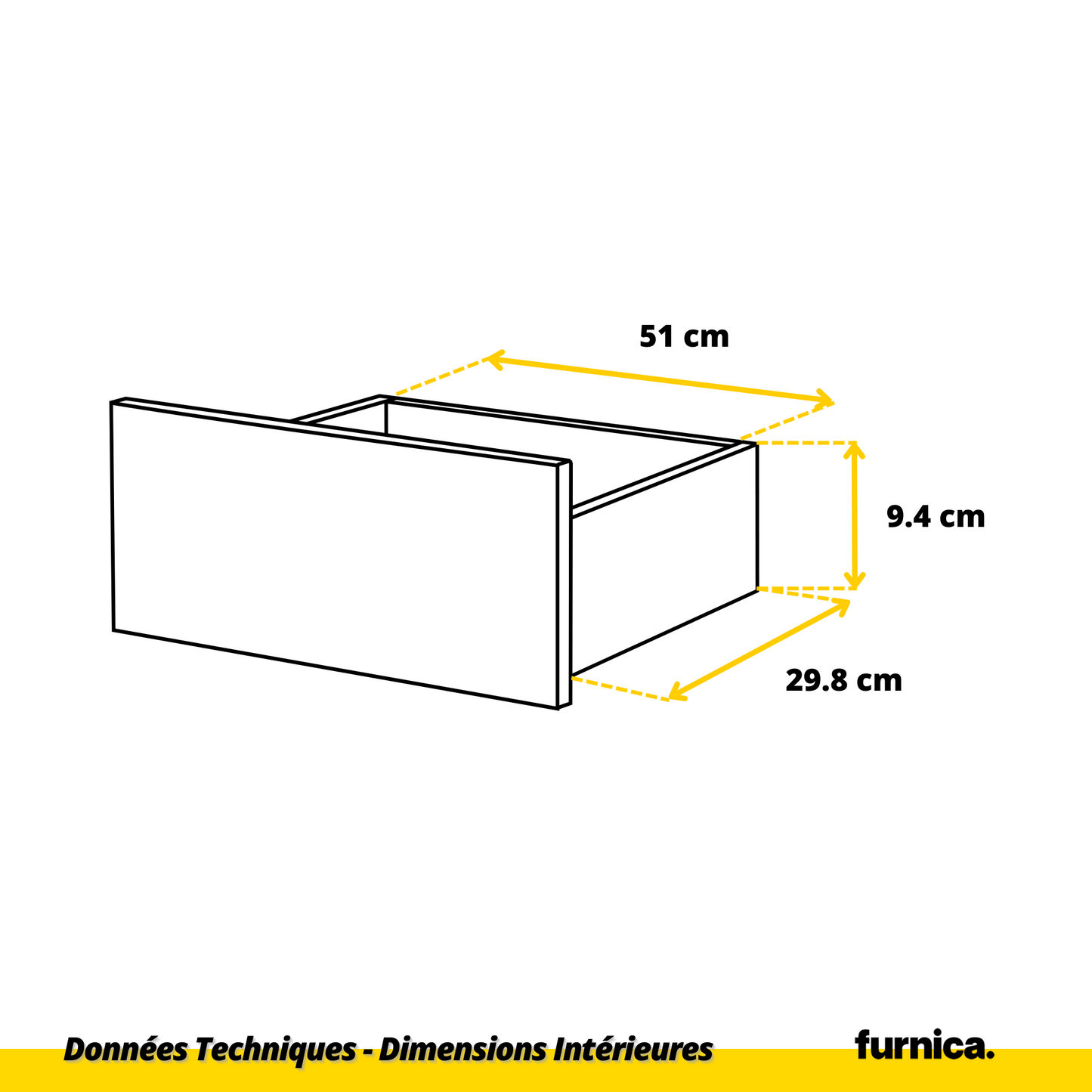 GABRIEL - Commode 4 Tiroirs - Table de Chevet Buffet - H92cm L60cm P33cm (Blanc / Noir Brillant)