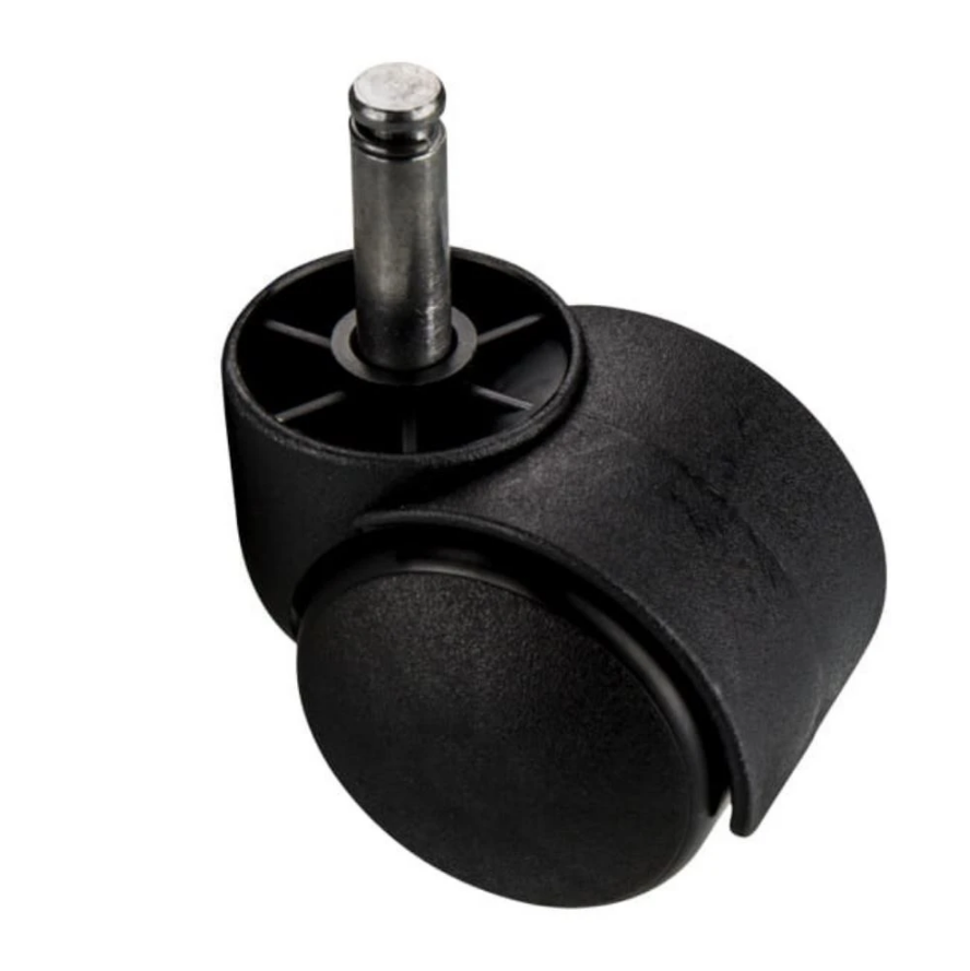 Roulette pivotante pour meuble en plastique avec tige 10mm - Ø50mm