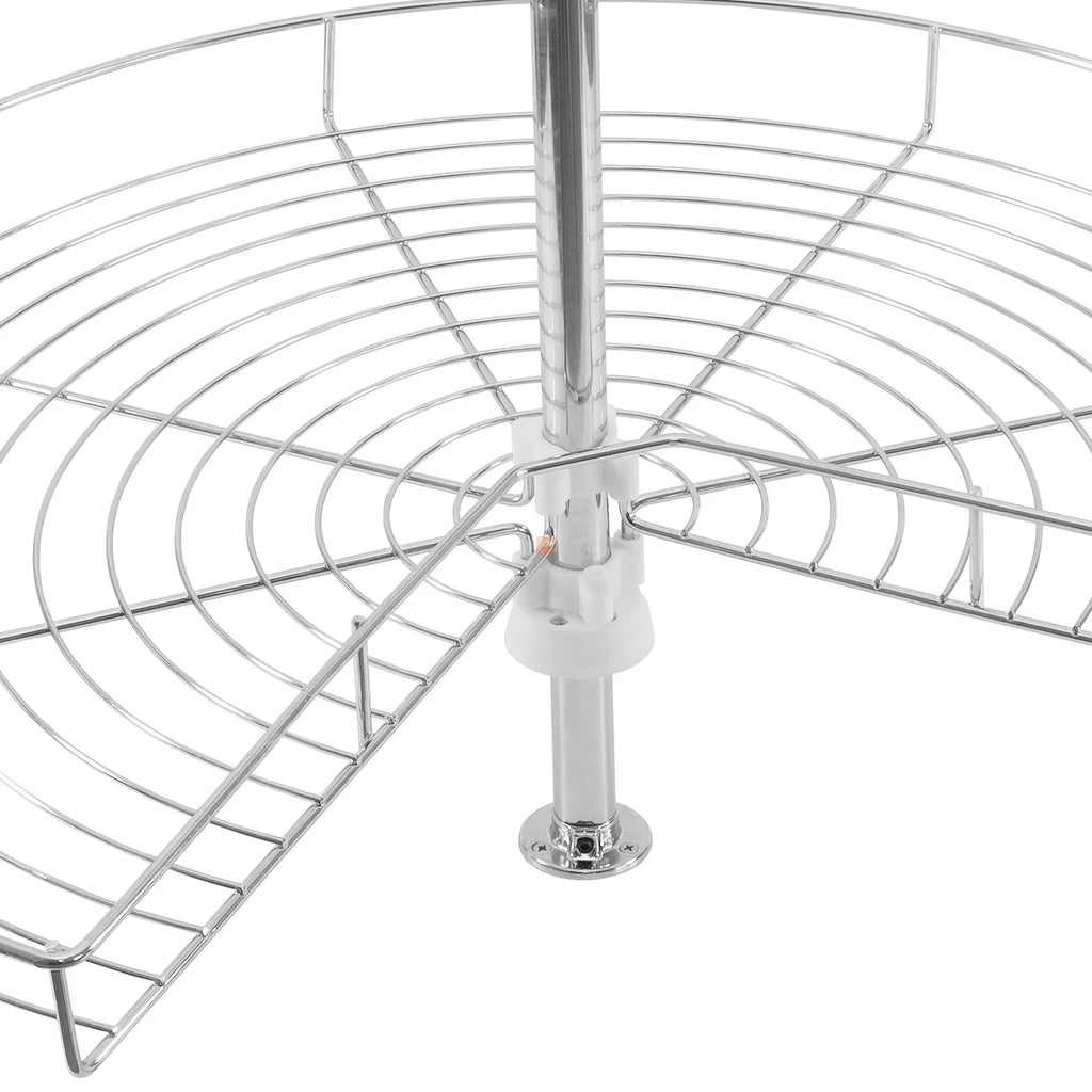 Carrousel de rangement d'angle 3/4 pour placard de cuisine système - 600mm - Chrome