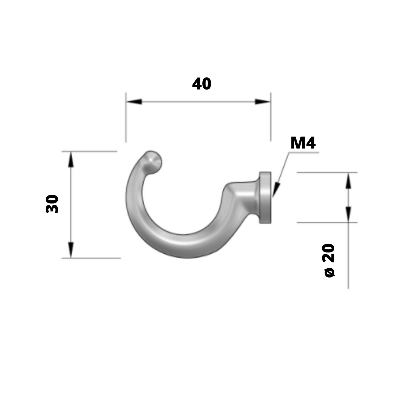 Crochet de suspension simple - Or