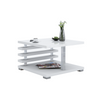 NICK - Table Basse Style Moderne - H31cm L60cm P60cm (Blanc Brillant)