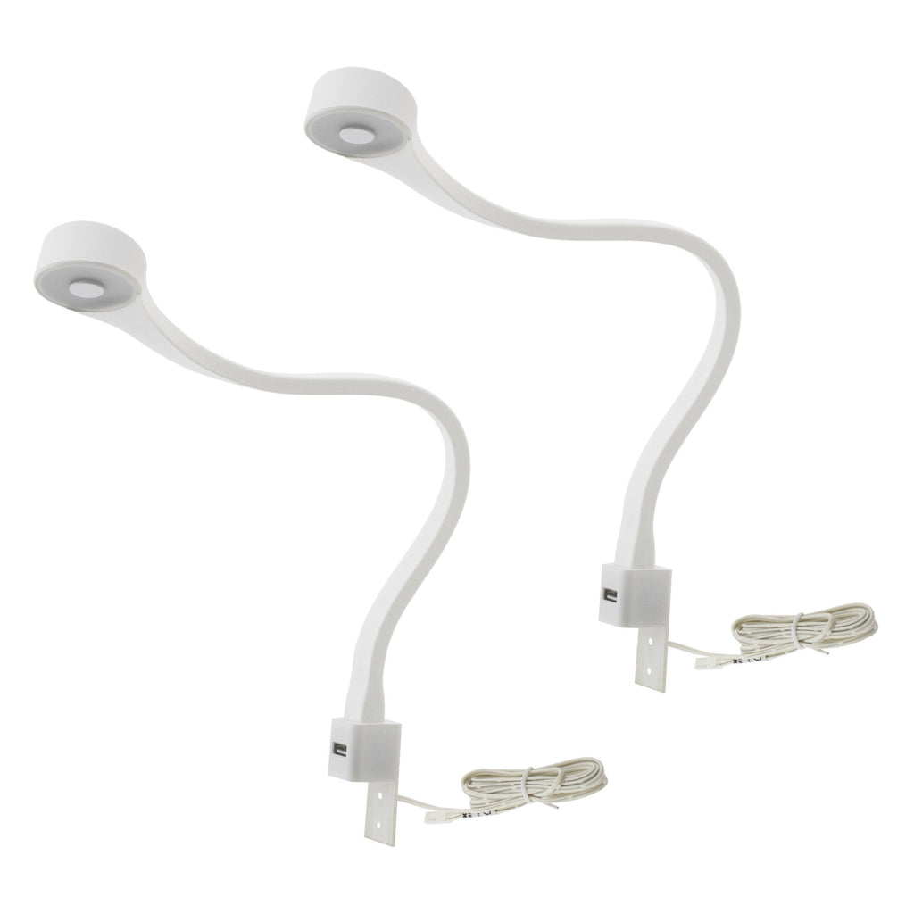 2 Lampes à LED de chambres avec USB + Source de courant (F02)