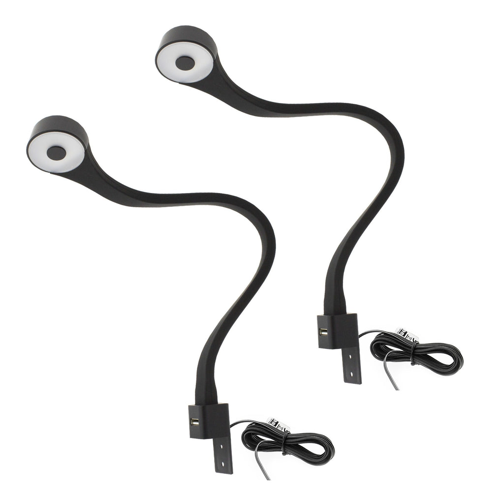 2 Lampes à LED de chambres avec USB + Source de courant (F02)