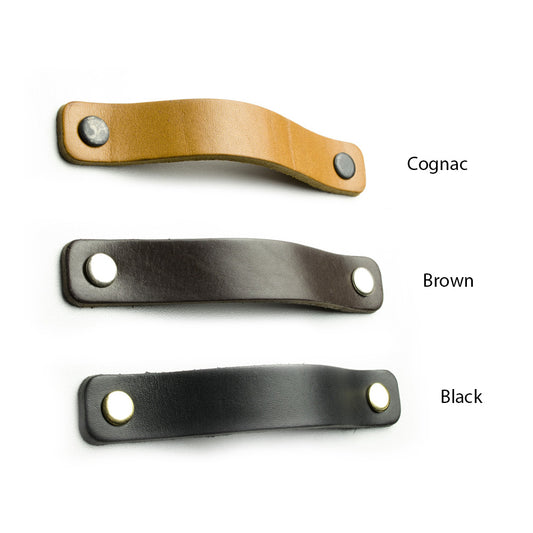 Poignée en Cuir Rectangulaire 96mm / 128mm / 160mm