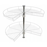Carrousel de rangement d'angle 3/4 pour placard de cuisine système - 600mm - Blanc