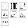 3 lampes supérieures du cabinet LED + Source de courant (F03)