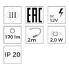 3 lampes supérieures du cabinet LED + Source de courant (F04)