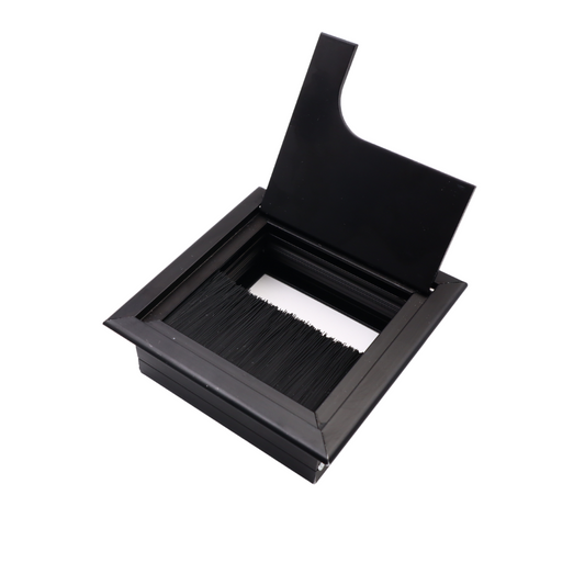 Passe-câble carré en aluminium 80x80mm - Vague noire