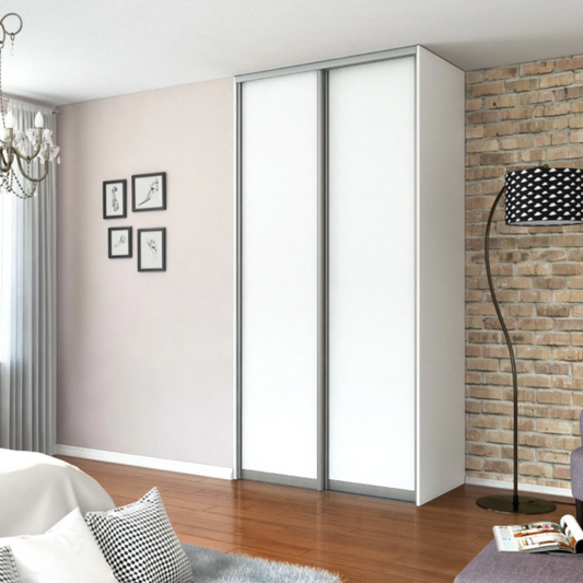 2x Portes d'armoire coulissantes - H: jusqu'à 2750mm L: 1200mm - MFC Blanc