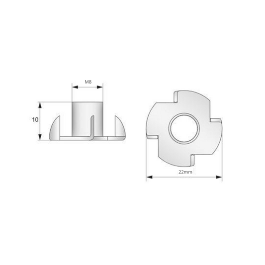 Écrou à Griffe M8 Enrobées De Zinc - 1000 Pièces
