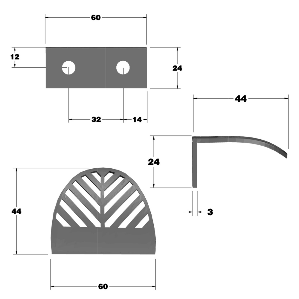 Poignée de meuble LEAF Edge 32mm (Longueur totale 60mm) - Laiton Or