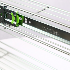 Rangement coulissant de 20 cm à fermeture silencieuse et extractible - 2 paniers - Chrome