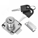 Serrure de meuble carrée 19x22mm, nickel