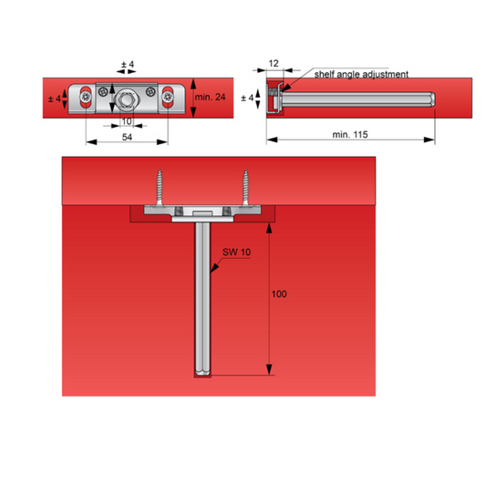 Support étagère invisible réglables