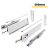 Système de tiroir à fermeture silencieuse, HAUT, H: 185mm, Blanc 550mm