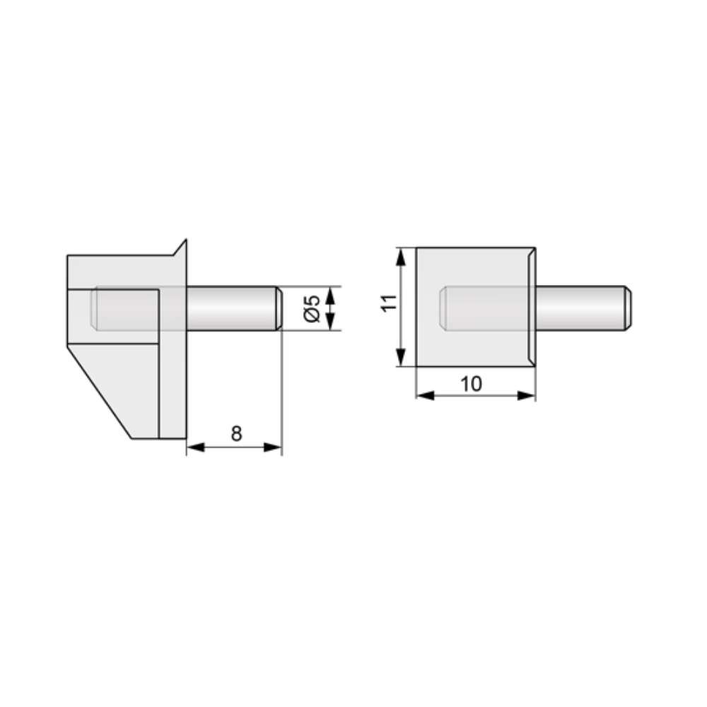 Taquet pour Étagère métal-plastique 5mm - 1000 pièces