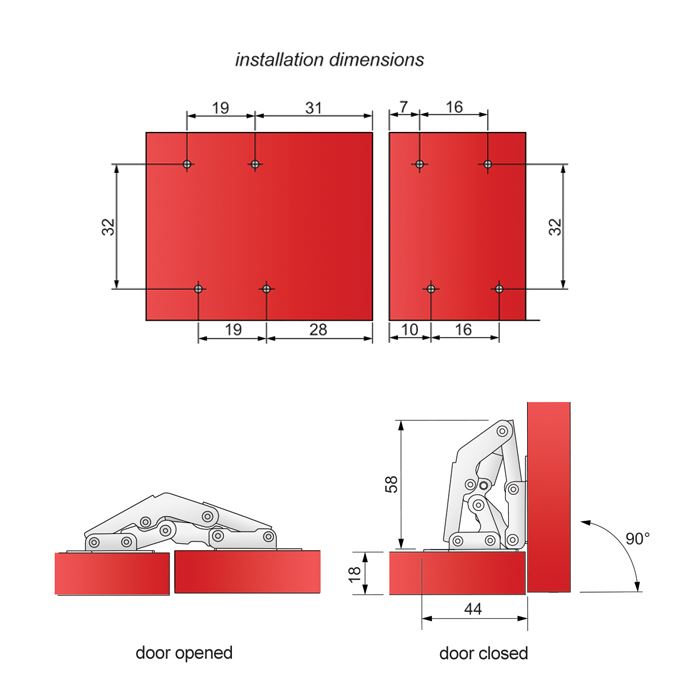 Charnière type "FROG" Standard Furnica