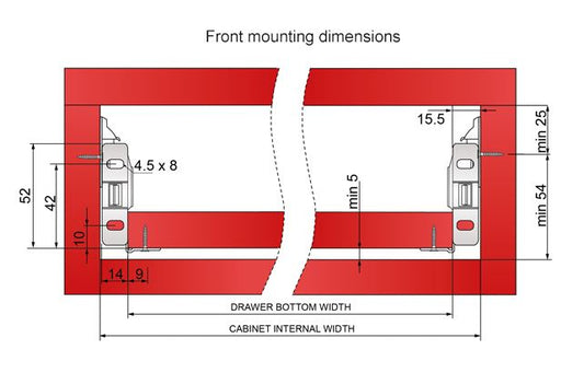 Ensemble de Metalbox avec rouleaux de POM, H54, épaisseur 1,2 mm, blanc NTP