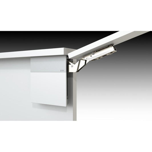 Lot de 2 relevables avec ouverture à angle droit et fermeture silencieuse pour meuble haut, droite et gauche - Blanc/Gris Furnica