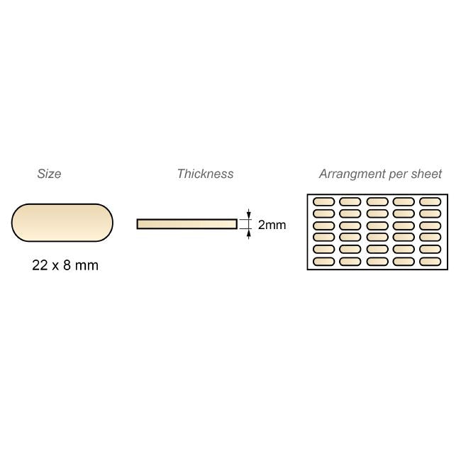 Pastille autocollante beige - 8x22mm NTP
