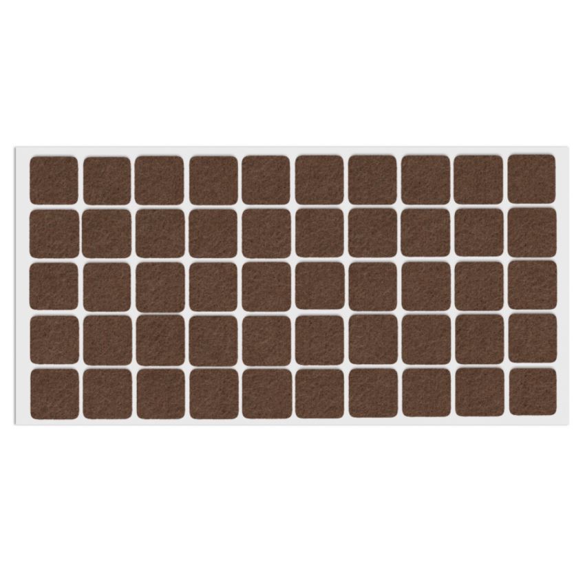 Patin feutre auto-adhésif 20x20mm - Marron NTP Marron