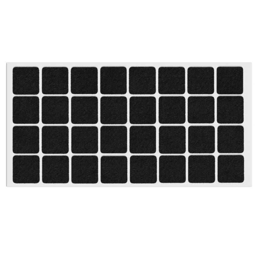 Patin feutre auto-adhésif 25x25mm - Noir NTP Noir