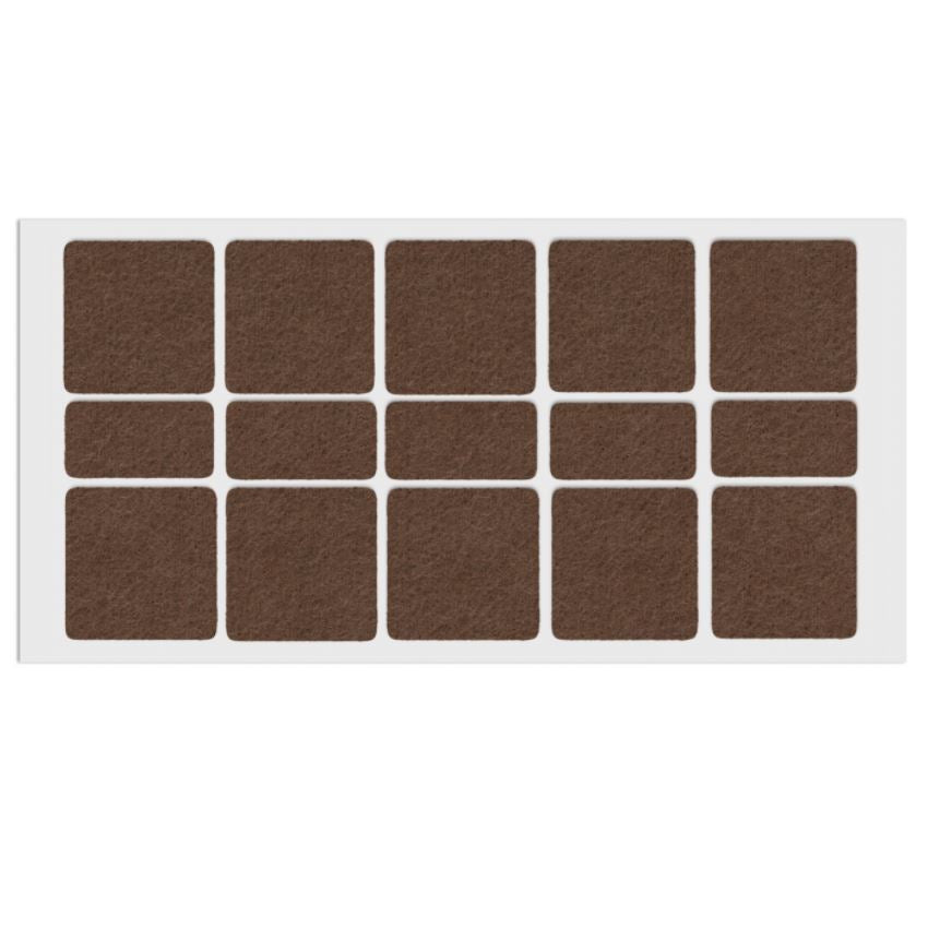 Patin feutre auto-adhésif 40x40mm - Marron NTP Marron