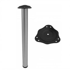 Pied de meuble réglable 710mm, plaque de montage en acier - Aluminum