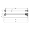 Porte cintres coulissant 250mm - Chrome