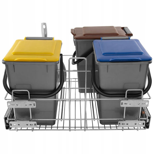 Poubelle de cuisine encastrable à fermeture silencieuse / Organiseur - 60cm Cabinet Furnica