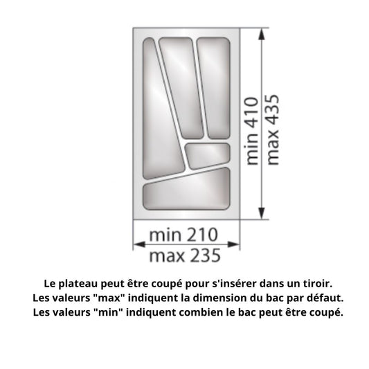 Range-couverts pour tiroir, largeur du meuble: 300 mm, profondeur: 430 mm - Blanc NTP