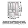 Range-couverts pour tiroir, largeur du meuble: 450 mm, profondeur: 490 mm - Métallique