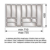 Range-couverts pour tiroir, largeur du meuble: 800 mm, profondeur: 490 mm - Blanc