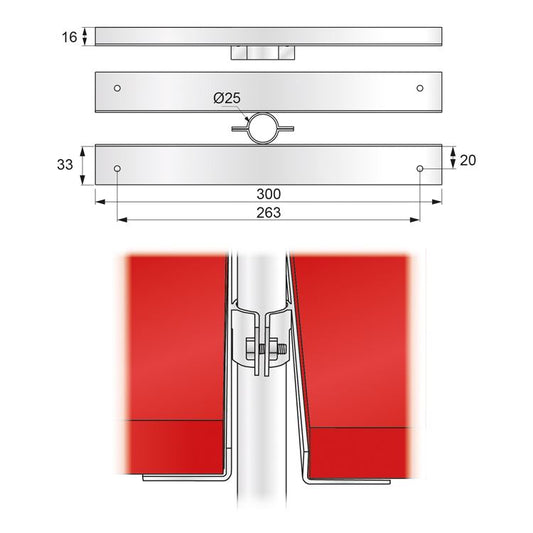 Support à tablette double face longue, Chrome NTP
