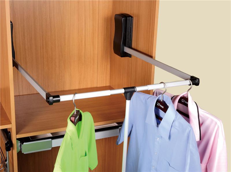 Glissière Coulissante Pour Placard – Rail Porte-Cintres Extensible – Acier Robust – 30 à 55 Cm – Noir - 4