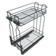 Rangement coulissant de 60 cm à fermeture silencieuse - 2 paniers - Anthracite