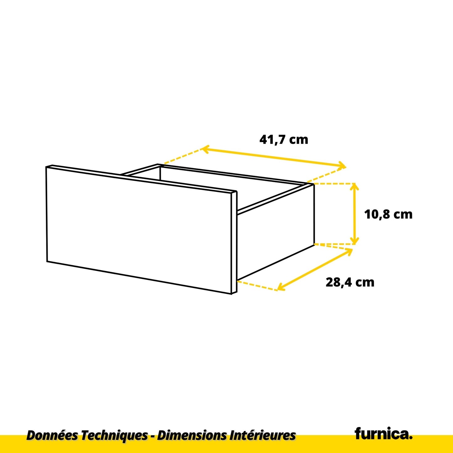 GABRIEL - Commode 6 Tiroirs - Buffet de Chevet - H71 cm L100 cm P33 cm (Blanc)