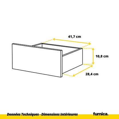 GABRIEL - Commode 6 Tiroirs - Buffet de Chevet - H71 cm L100 cm P33 cm (Blanc)