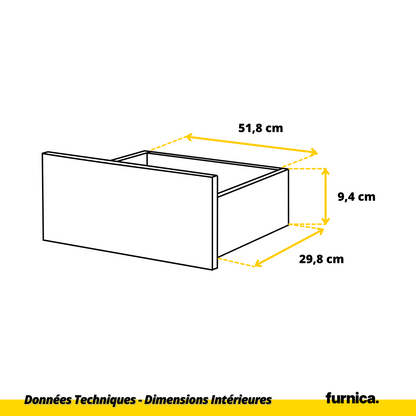 GABRIEL - Commode 12 Tiroirs (8+4) - H92cm L180cm P33cm (Chêne Wotan / Blanc Brillant)