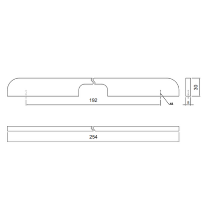 Poignée de meuble 192mm U084 - Chrome